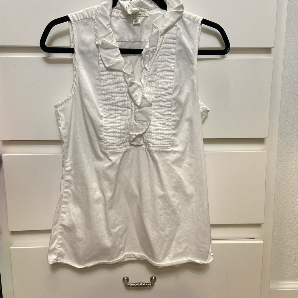 White banana republic side zip top